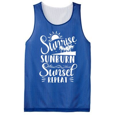 Sunrise Sunburn Sunset Repeat Summer Break Vacation Great Gift Mesh Reversible Basketball Jersey Tank