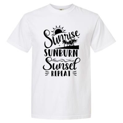 Sunrise Sunburn Sunset Repeat Summer Break Vacation Great Gift Garment-Dyed Heavyweight T-Shirt