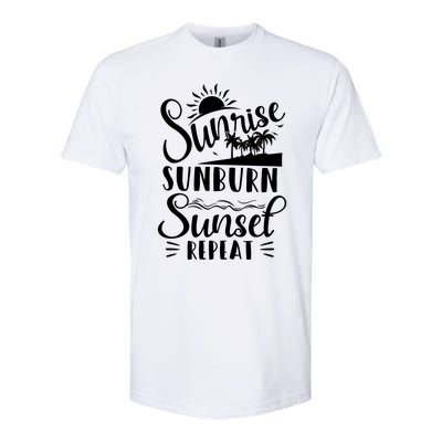 Sunrise Sunburn Sunset Repeat Summer Break Vacation Great Gift Softstyle CVC T-Shirt