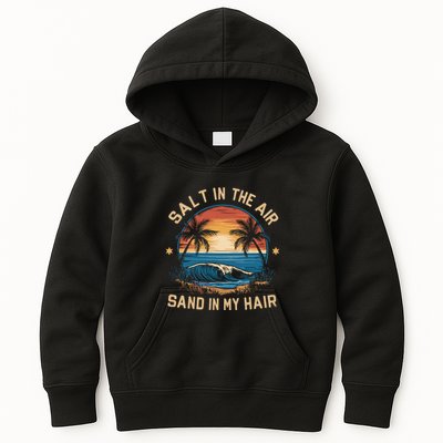 Surfing Summer Salt In The Air Sand In My Hair Kids Hoodie