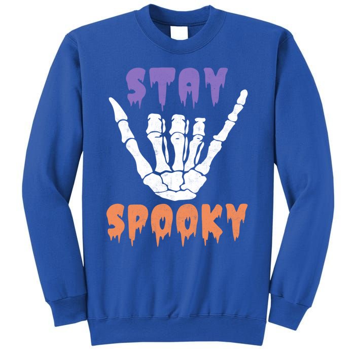 Stay Spooky Season Groovy Retro Halloween Skeleton Hand Gift Sweatshirt