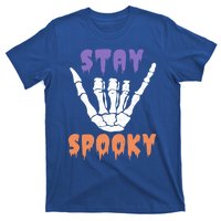 Stay Spooky Season Groovy Retro Halloween Skeleton Hand Gift T-Shirt