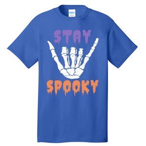 Stay Spooky Season Groovy Retro Halloween Skeleton Hand Gift Tall T-Shirt