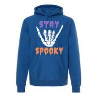 Stay Spooky Season Groovy Retro Halloween Skeleton Hand Gift Premium Hoodie