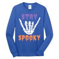 Stay Spooky Season Groovy Retro Halloween Skeleton Hand Gift Tall Long Sleeve T-Shirt