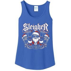 Sleigher Skull Santa Rock N’ Roll Christmas Metal Ladies Essential Tank