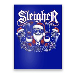 Sleigher Skull Santa Rock N’ Roll Christmas Metal Poster