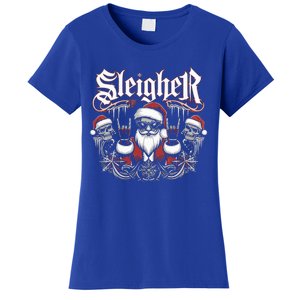 Sleigher Skull Santa Rock N’ Roll Christmas Metal Women's T-Shirt