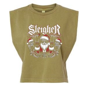 Sleigher Skull Santa Rock N’ Roll Christmas Metal Garment-Dyed Women's Muscle Tee