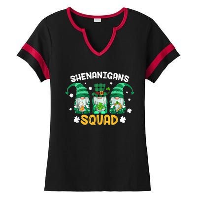 Shenanigans Squad St Patricks Day Gnomes Green Proud Irish Ladies Halftime Notch Neck Tee