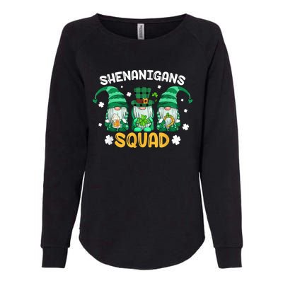 Shenanigans Squad St Patricks Day Gnomes Green Proud Irish Womens California Wash Sweatshirt