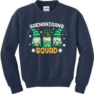 Shenanigans Squad St Patricks Day Gnomes Green Proud Irish Kids Sweatshirt