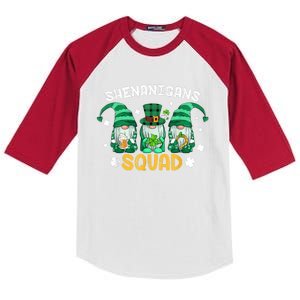 Shenanigans Squad St Patricks Day Gnomes Green Proud Irish Kids Colorblock Raglan Jersey