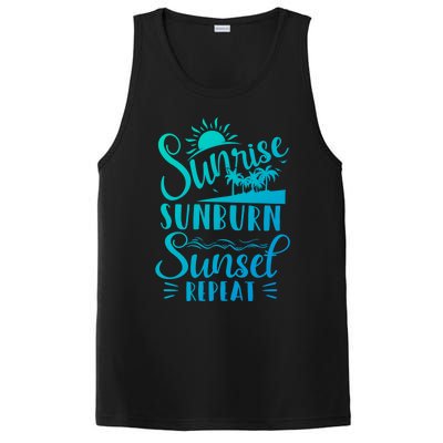 Sunrise Sunburn Sunset Repeat Summer Break Vacation Great Gift PosiCharge Competitor Tank