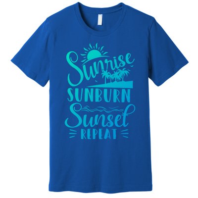 Sunrise Sunburn Sunset Repeat Summer Break Vacation Great Gift Premium T-Shirt