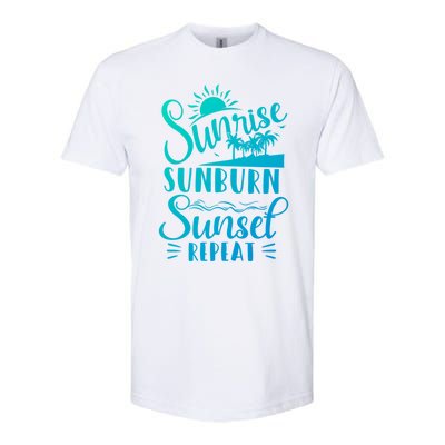 Sunrise Sunburn Sunset Repeat Summer Break Vacation Great Gift Softstyle CVC T-Shirt