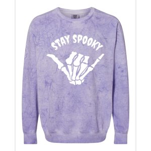 Stay Spooky Skeleton Hand Spooky Season Halloween Costume Gift Colorblast Crewneck Sweatshirt