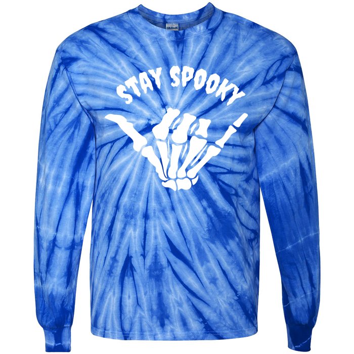 Stay Spooky Skeleton Hand Spooky Season Halloween Costume Gift Tie-Dye Long Sleeve Shirt