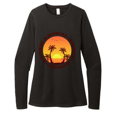 Sunrise Sunburn Sunset Repeat Gift Womens CVC Long Sleeve Shirt