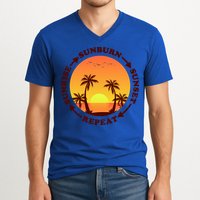 Sunrise Sunburn Sunset Repeat Gift V-Neck T-Shirt