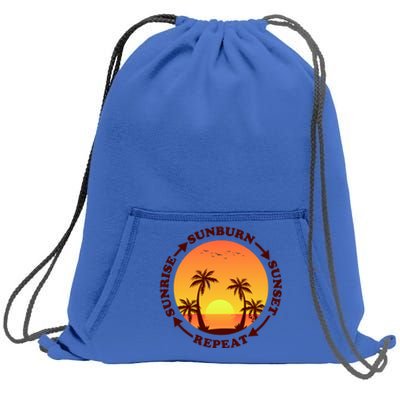 Sunrise Sunburn Sunset Repeat Gift Sweatshirt Cinch Pack Bag