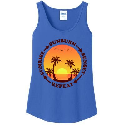 Sunrise Sunburn Sunset Repeat Gift Ladies Essential Tank