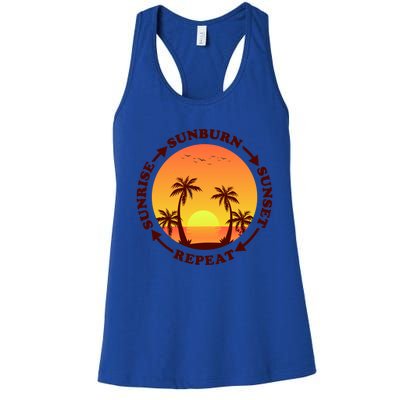 Sunrise Sunburn Sunset Repeat Gift Women's Racerback Tank