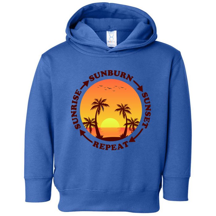 Sunrise Sunburn Sunset Repeat Gift Toddler Hoodie