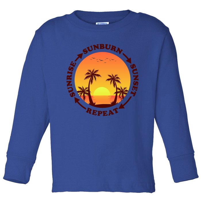 Sunrise Sunburn Sunset Repeat Gift Toddler Long Sleeve Shirt