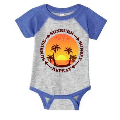 Sunrise Sunburn Sunset Repeat Gift Infant Baby Jersey Bodysuit