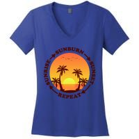 Sunrise Sunburn Sunset Repeat Gift Women's V-Neck T-Shirt