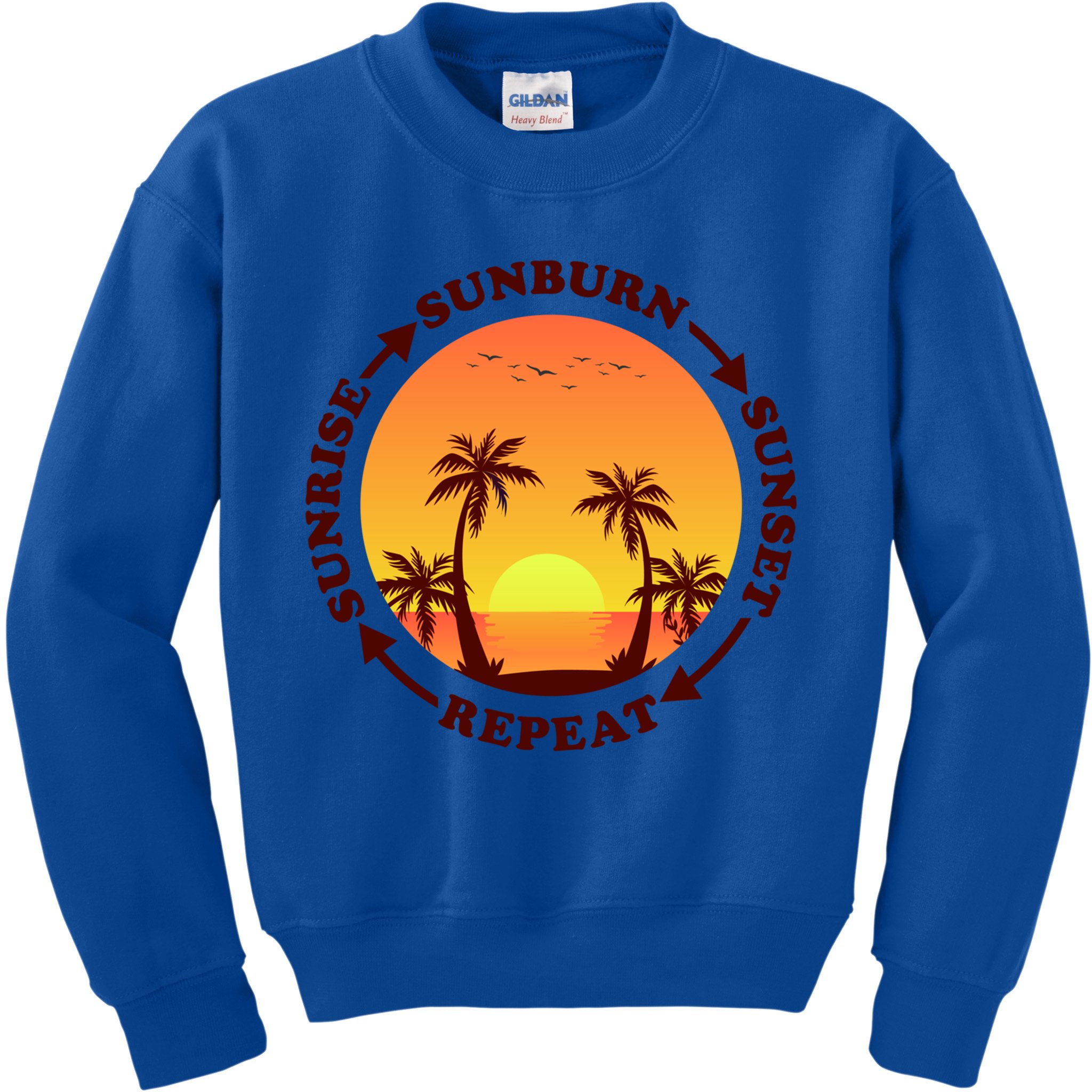 Sunrise Sunburn Sunset Repeat Gift Kids Sweatshirt