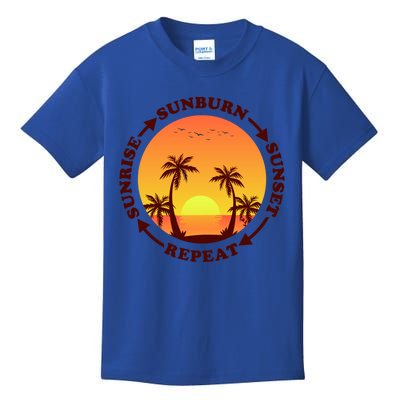 Sunrise Sunburn Sunset Repeat Gift Kids T-Shirt