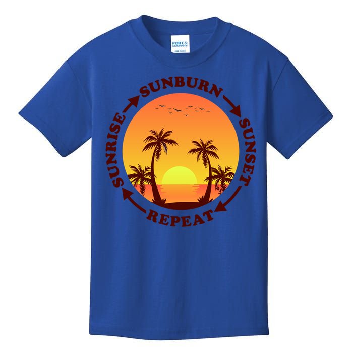 Sunrise Sunburn Sunset Repeat Gift Kids T-Shirt