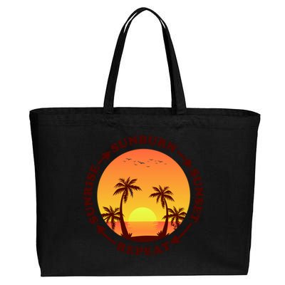 Sunrise Sunburn Sunset Repeat Gift Cotton Canvas Jumbo Tote