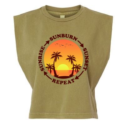 Sunrise Sunburn Sunset Repeat Gift Garment-Dyed Women's Muscle Tee