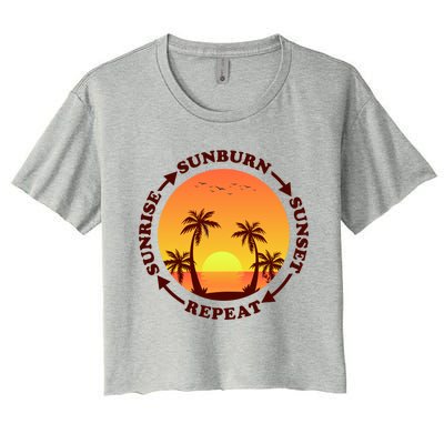 Sunrise Sunburn Sunset Repeat Gift Women's Crop Top Tee