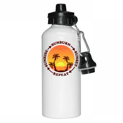 Sunrise Sunburn Sunset Repeat Gift Aluminum Water Bottle