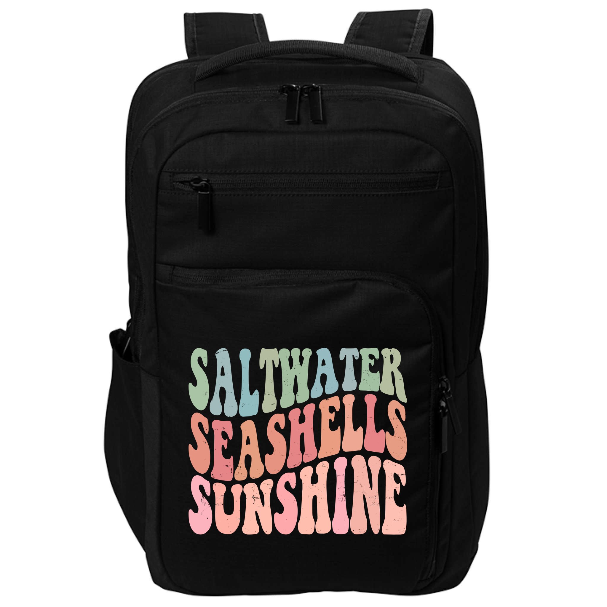 Saltwater Seashells Sunshine Retro Groovy Summer Impact Tech Backpack