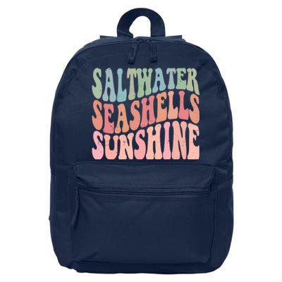 Saltwater Seashells Sunshine Retro Groovy Summer 16 in Basic Backpack