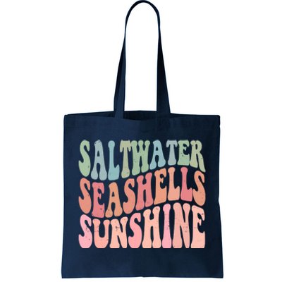 Saltwater Seashells Sunshine Retro Groovy Summer Tote Bag