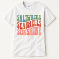 Saltwater Seashells Sunshine Retro Groovy Summer Tall T-Shirt