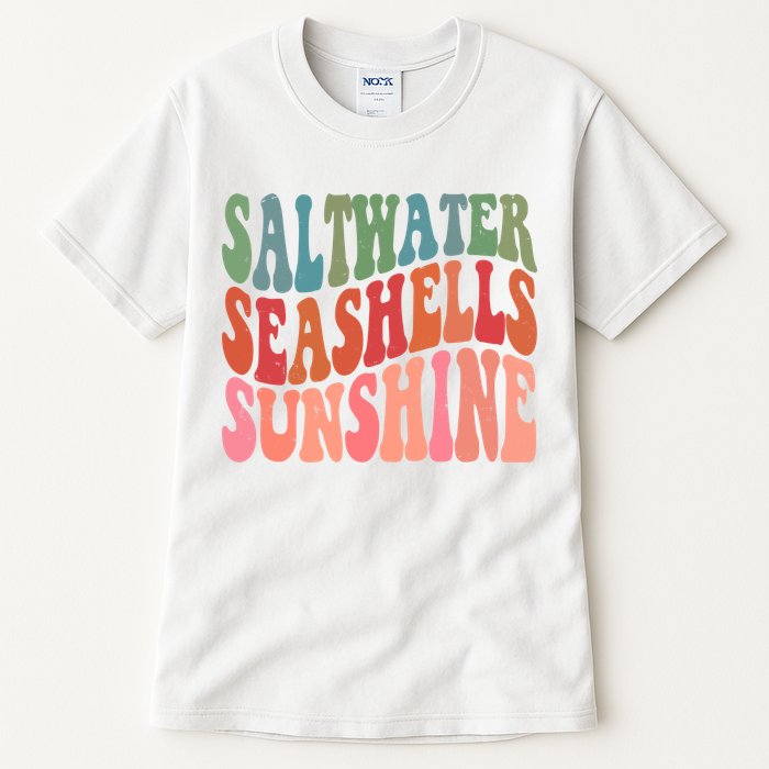 Saltwater Seashells Sunshine Retro Groovy Summer Tall T-Shirt