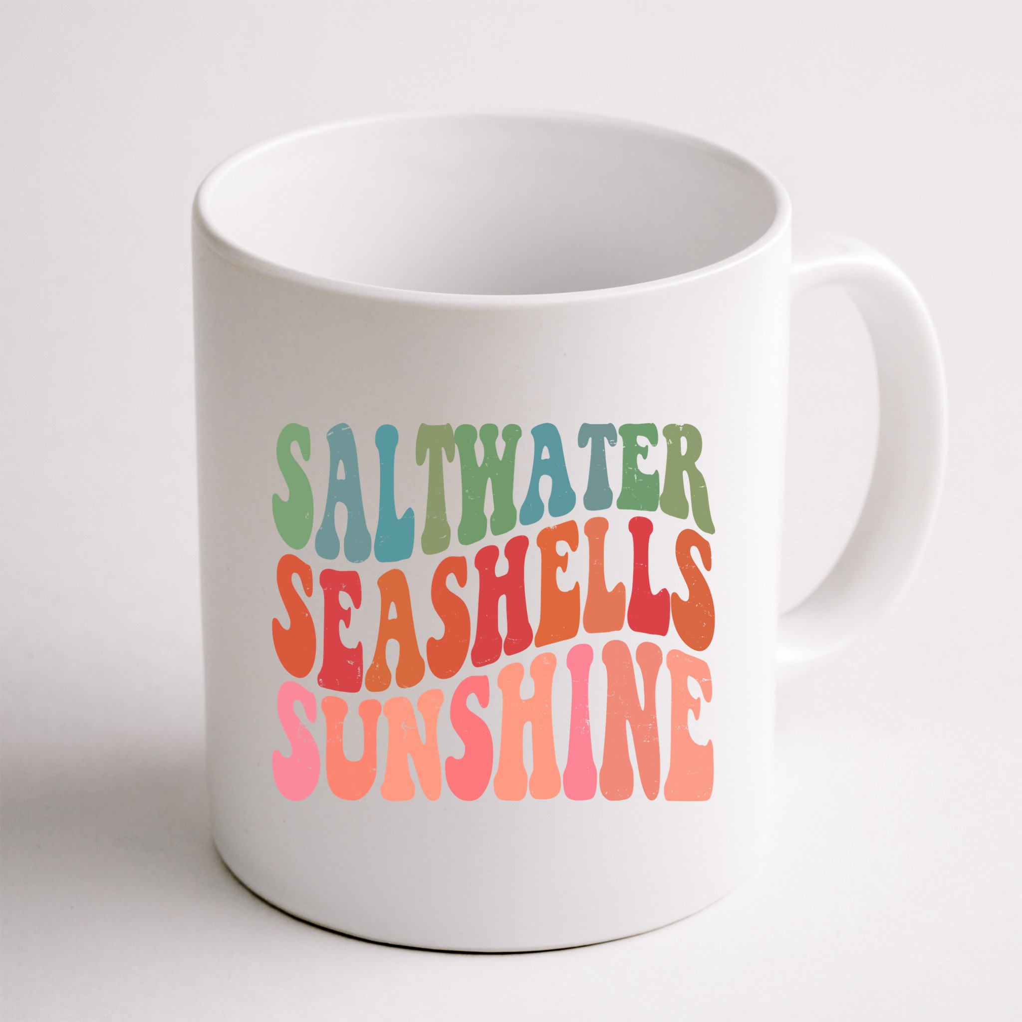 Saltwater Seashells Sunshine Retro Groovy Summer Mug