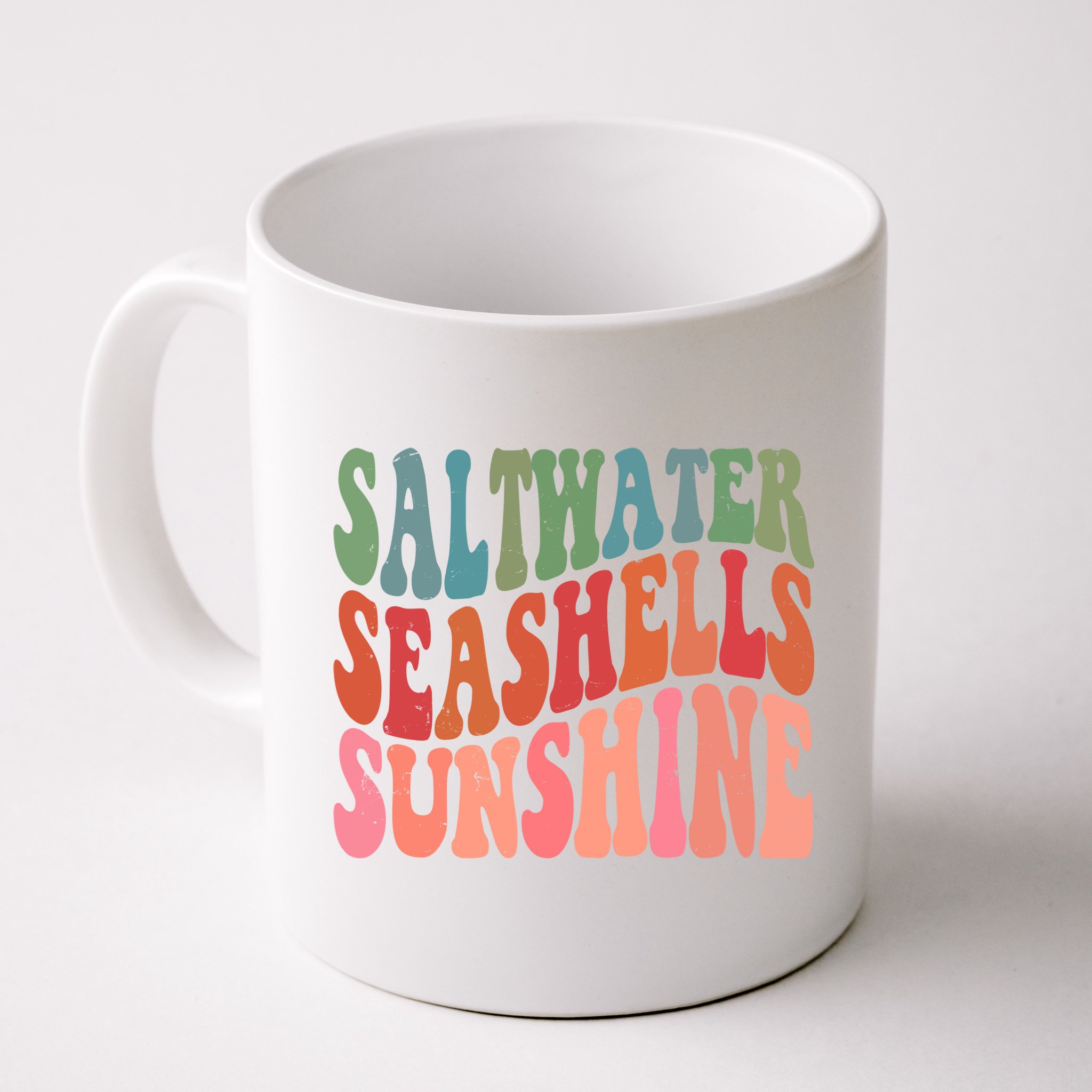 Saltwater Seashells Sunshine Retro Groovy Summer Mug