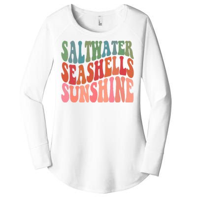 Saltwater Seashells Sunshine Retro Groovy Summer Women's Perfect Tri Tunic Long Sleeve Shirt