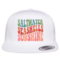 Saltwater Seashells Sunshine Retro Groovy Summer Flatbill Hat