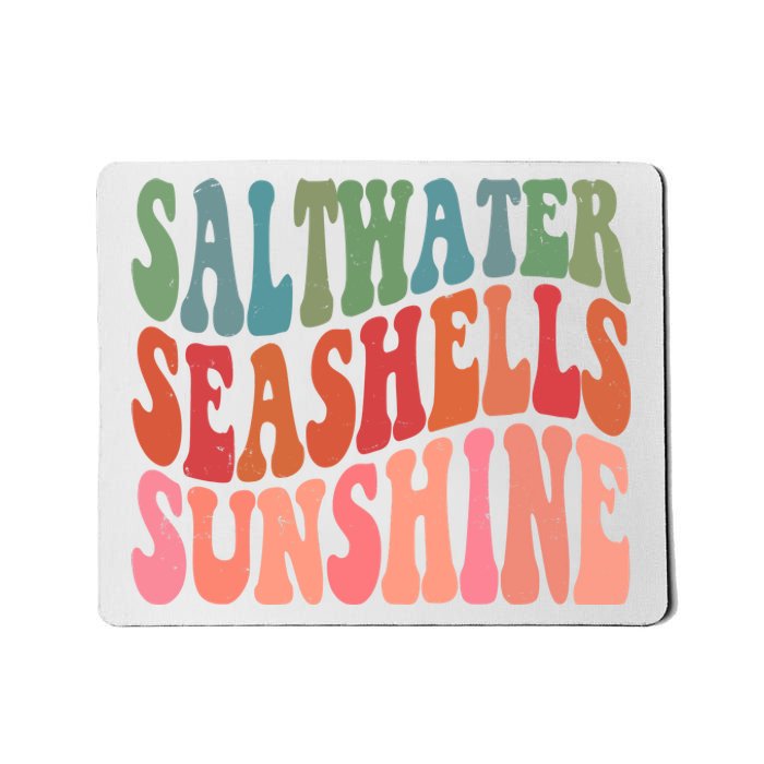 Saltwater Seashells Sunshine Retro Groovy Summer Mousepad