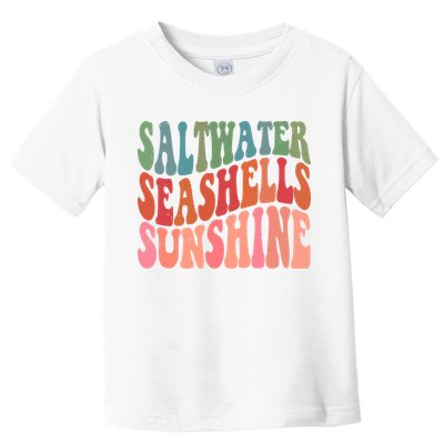 Saltwater Seashells Sunshine Retro Groovy Summer Toddler T-Shirt