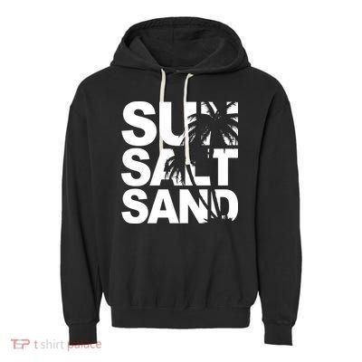 Sun Salt Sand Summer Palm Tree Garment-Dyed Fleece Hoodie